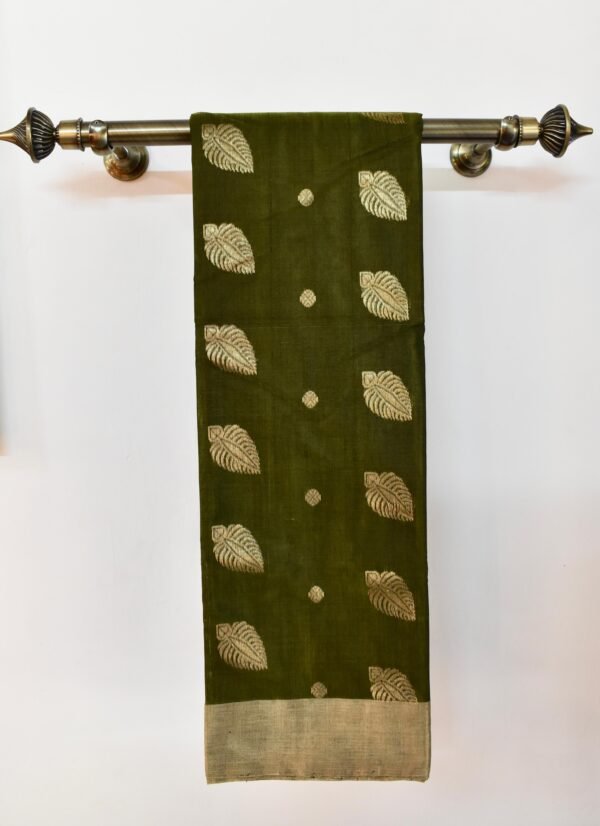 Green Chanderi Saree (Silk Cotton)